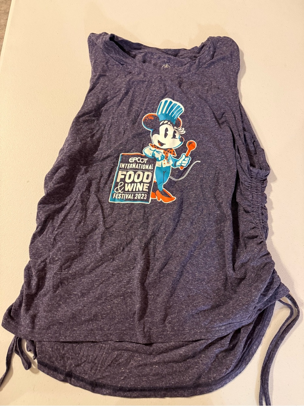 Disney 2023 Epcot Food Wine Chef Minnie Tank Shirt Womens Size 2xl Blue Summer